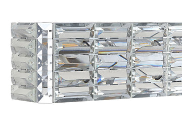Evelyn Crystal Rectangle Iron/Crystal Glam Modern LED Vanity Light - JONATHAN Y